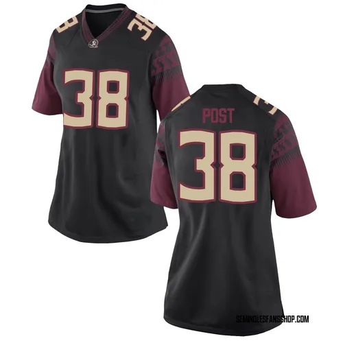 Women's Nike Ethan Post Florida State Seminoles Game Black Football College Jersey