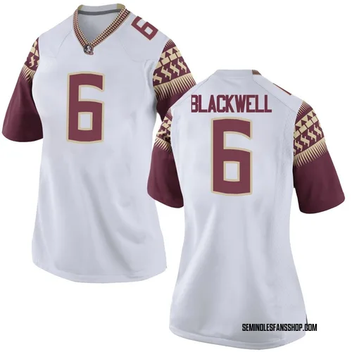 Women's Nike Gavin Blackwell Florida State Seminoles Game White Football College Jersey