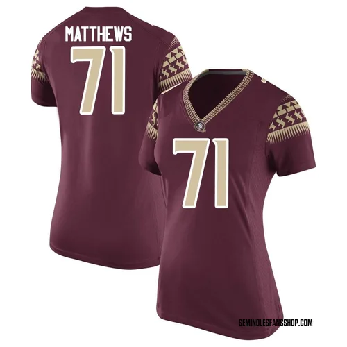 Women's Nike Ja'Elyne Matthews Florida State Seminoles Replica Garnet Football College Jersey