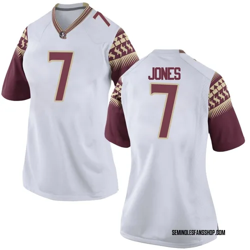 Women's Nike Jarrian Jones Florida State Seminoles Replica White Football College Jersey