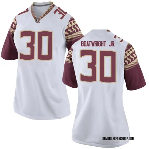 Women's Nike Jarvis Boatwright Jr. Florida State Seminoles Game White Football College Jersey