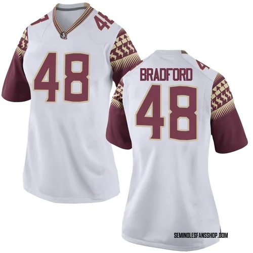 Women's Nike Jayden Bradford Florida State Seminoles Replica White Football College Jersey