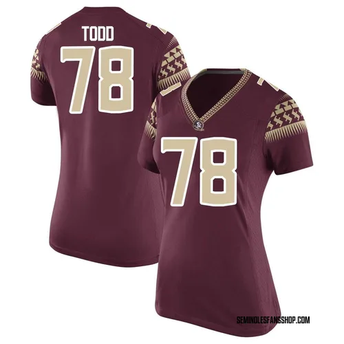 Women's Nike Jayden Todd Florida State Seminoles Game Garnet Football College Jersey