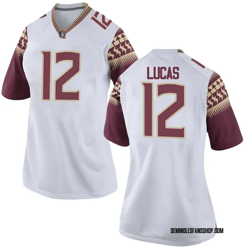 Women's Nike Jaylin Lucas Florida State Seminoles Game White Football College Jersey