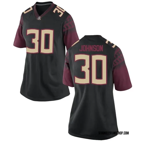 Women's Nike Jeremiah Johnson Florida State Seminoles Game Black Football College Jersey