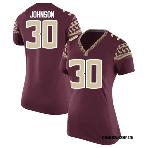 Women's Nike Jeremiah Johnson Florida State Seminoles Replica Garnet Football College Jersey