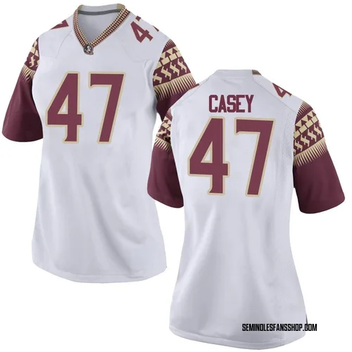 Women's Nike Jimmy Casey Florida State Seminoles Game White Football College Jersey