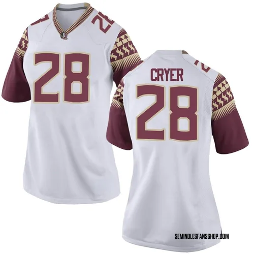 Women's Nike Justin Cryer Florida State Seminoles Game White Football College Jersey