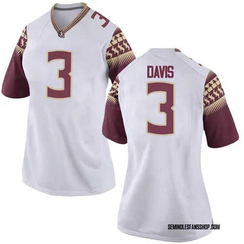 Women's Nike Kam Davis Florida State Seminoles Replica White Football College Jersey