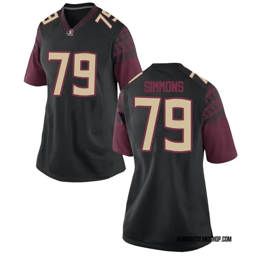 Women's Nike Lucas Simmons Florida State Seminoles Replica Black Football College Jersey