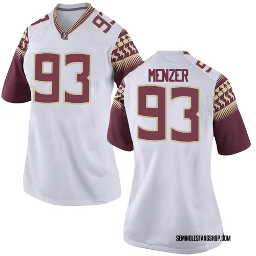 Women's Nike Malakai Menzer Florida State Seminoles Game White Football College Jersey