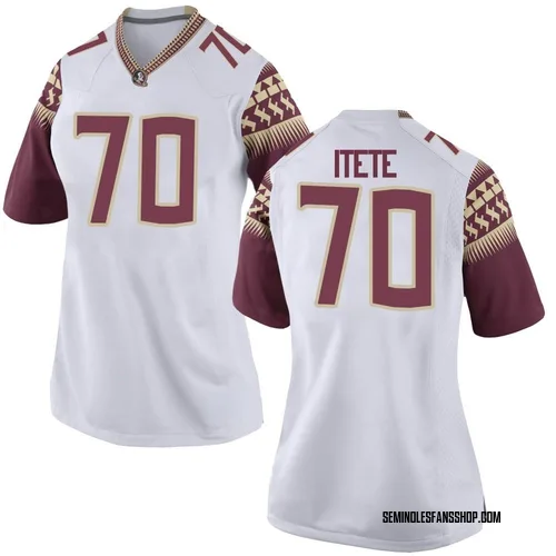 Women's Nike Manasse Itete Florida State Seminoles Game White Football College Jersey