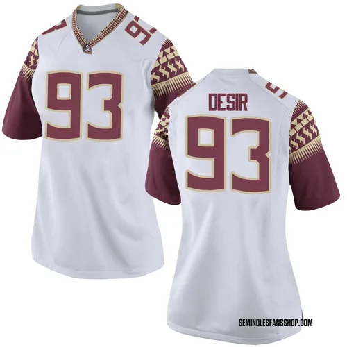 Women's Nike Mandrell Desir Florida State Seminoles Replica White Football College Jersey