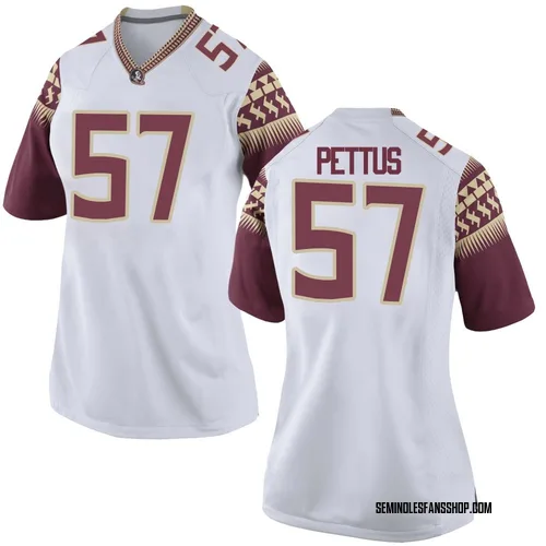 Women's Nike Micah Pettus Florida State Seminoles Game White Football College Jersey