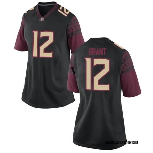Women's Nike Michael Grant Florida State Seminoles Game Black Football College Jersey