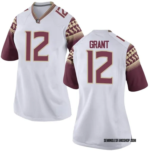 Women's Nike Michael Grant Florida State Seminoles Replica White Football College Jersey
