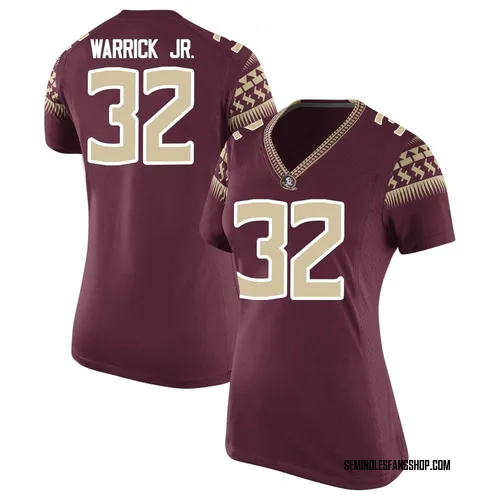 Women's Nike Peter Warrick Jr. Florida State Seminoles Replica Garnet Football College Jersey