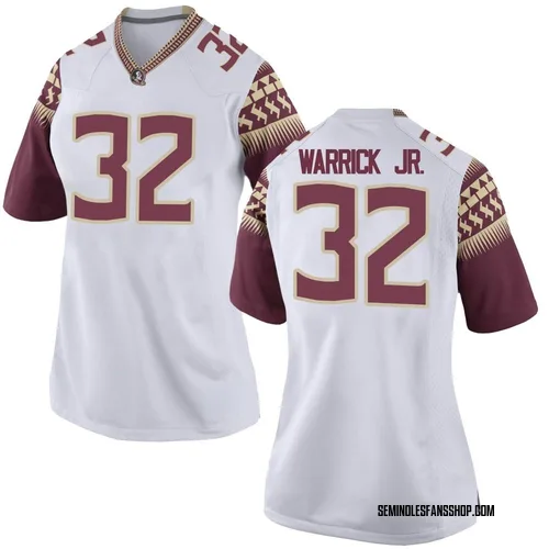 Women's Nike Peter Warrick Jr. Florida State Seminoles Replica White Football College Jersey