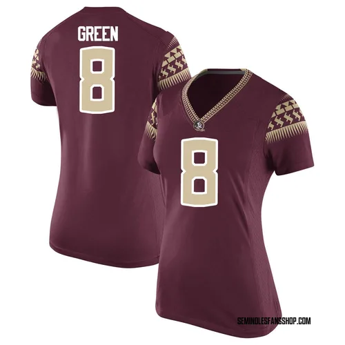 Women's Nike Renardo Green Florida State Seminoles Replica Green Garnet Football College Jersey