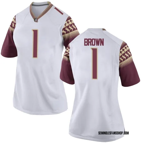 Women's Nike Shyheim Brown Florida State Seminoles Replica White Football College Jersey