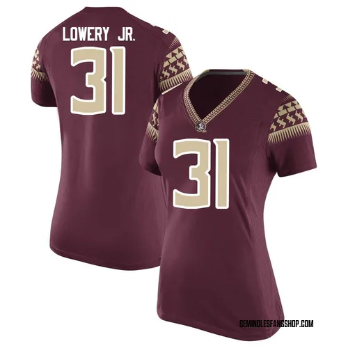 Women's Nike Solomon Lowery Jr. Florida State Seminoles Game Garnet Football College Jersey