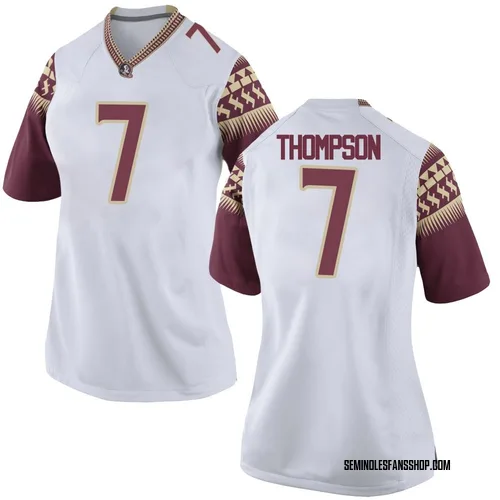 Women's Nike Stefon Thompson Florida State Seminoles Game White Football College Jersey