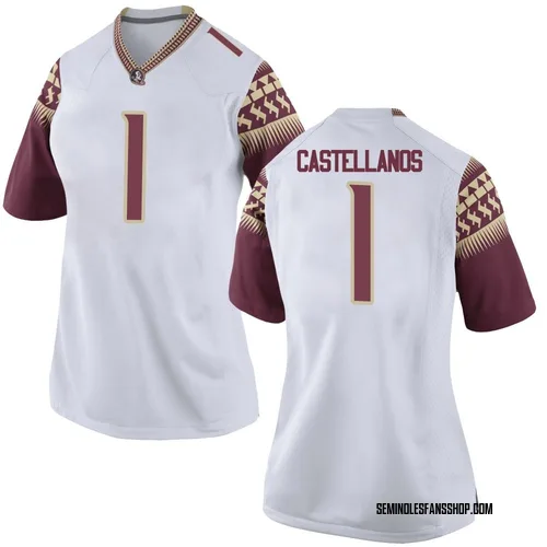 Women's Nike Tommy Castellanos Florida State Seminoles Game White Football College Jersey