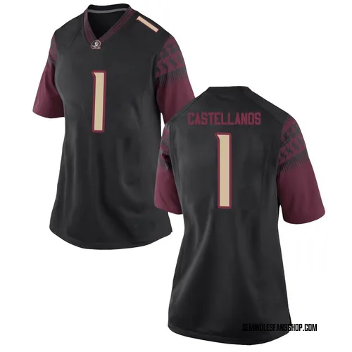Women's Nike Tommy Castellanos Florida State Seminoles Replica Black Football College Jersey