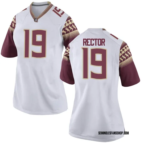 Women's Nike Wyatt Rector Florida State Seminoles Game White Football College Jersey
