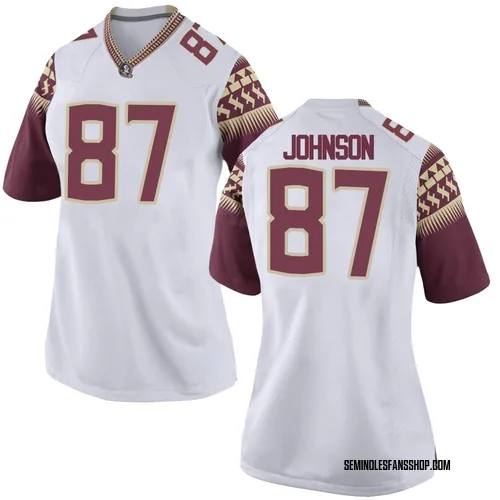 Women's Nike Xavier Johnson Florida State Seminoles Game White Football College Jersey