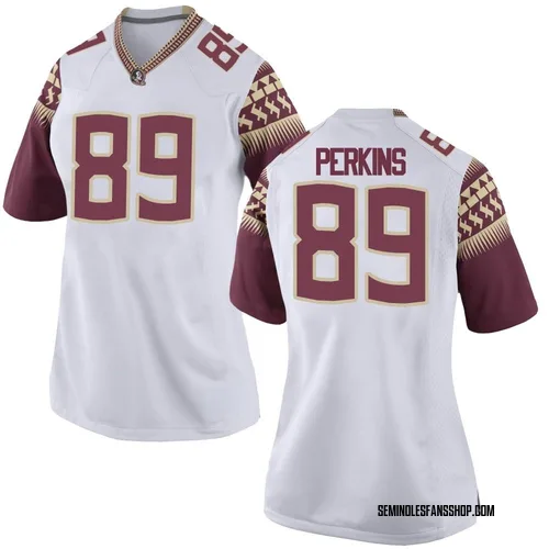 Women's Nike Xavier Perkins Florida State Seminoles Game White Football College Jersey