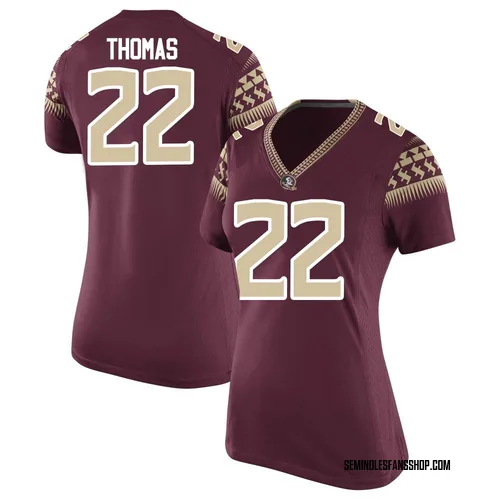 Women's Nike Zae Thomas Florida State Seminoles Game Garnet Football College Jersey