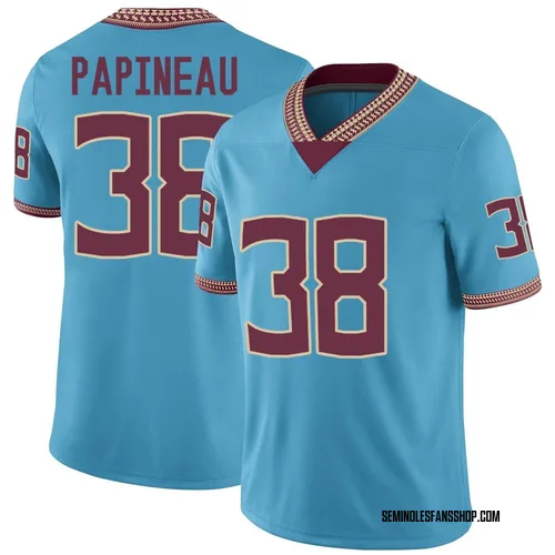 Youth Nike Cade Papineau Florida State Seminoles Game Replica Turquoise Heritage Jersey