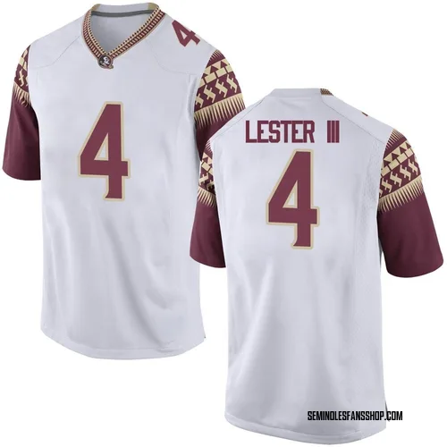 Youth Nike Charles Lester III Florida State Seminoles Replica White Football College Jersey