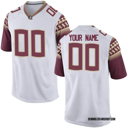 Youth Nike Custom Florida State Seminoles Replica White Football College Jersey