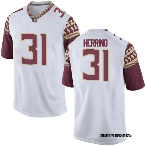 Youth Nike Elijah Herring Florida State Seminoles Game White Football College Jersey