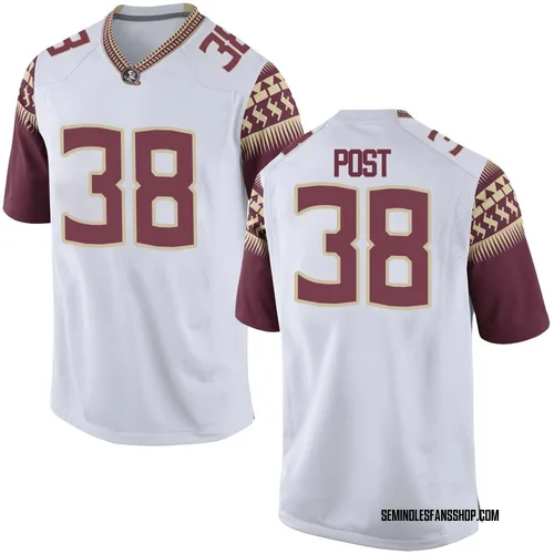 Youth Nike Ethan Post Florida State Seminoles Game White Football College Jersey
