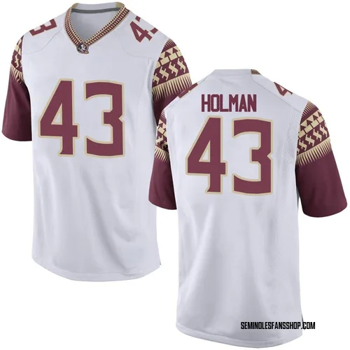 Youth Nike Gav Holman Florida State Seminoles Game White Football College Jersey