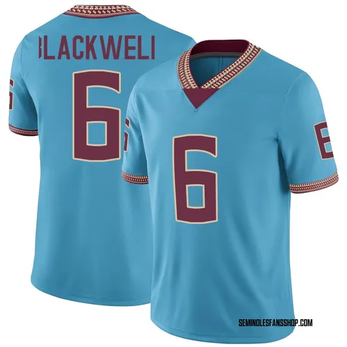 Youth Nike Gavin Blackwell Florida State Seminoles Game Black Replica Turquoise Heritage Jersey