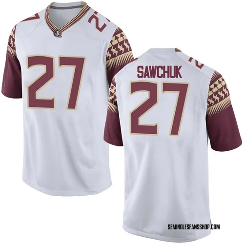 Youth Nike Gavin Sawchuk Florida State Seminoles Game White Football College Jersey