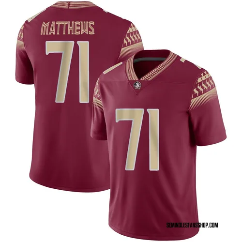 Youth Nike Ja'Elyne Matthews Florida State Seminoles Game Garnet Football Jersey