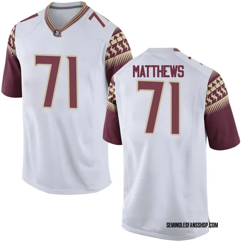 Youth Nike Ja'Elyne Matthews Florida State Seminoles Replica White Football College Jersey