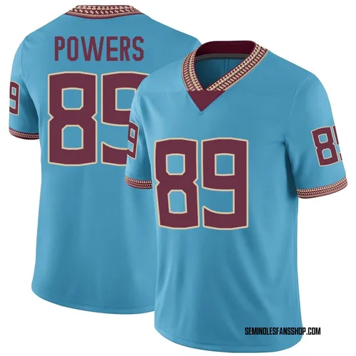 Youth Nike Jerrale Powers Florida State Seminoles Game Replica Turquoise Heritage Jersey