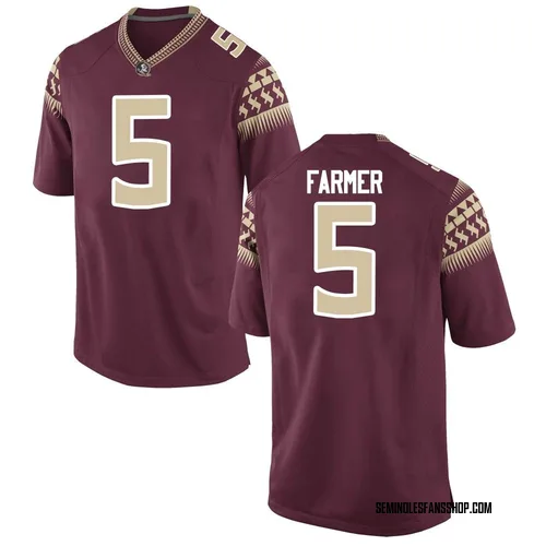 Youth Nike Joshua Farmer Florida State Seminoles Game Garnet Football College Jersey