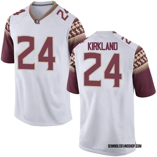 Youth Nike K.J. Kirkland Florida State Seminoles Game White Football College Jersey