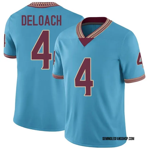 Youth Nike Kalen DeLoach Florida State Seminoles Game Replica Turquoise Heritage Jersey