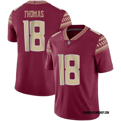 Youth Nike Landen Thomas Florida State Seminoles Game Garnet Football Jersey