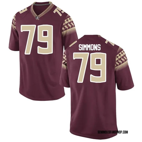 Youth Nike Lucas Simmons Florida State Seminoles Game Garnet Football College Jersey