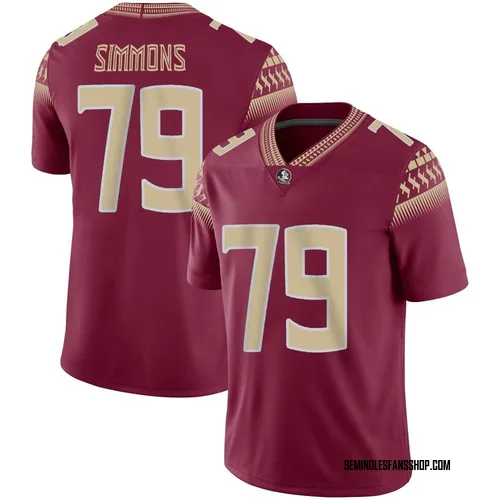 Youth Nike Lucas Simmons Florida State Seminoles Game Garnet Football Jersey