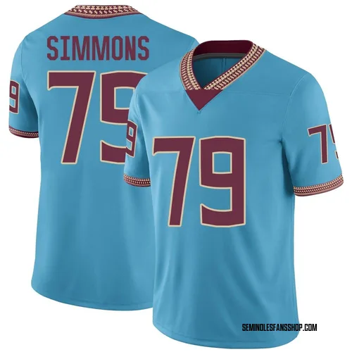 Youth Nike Lucas Simmons Florida State Seminoles Game Replica Turquoise Heritage Jersey